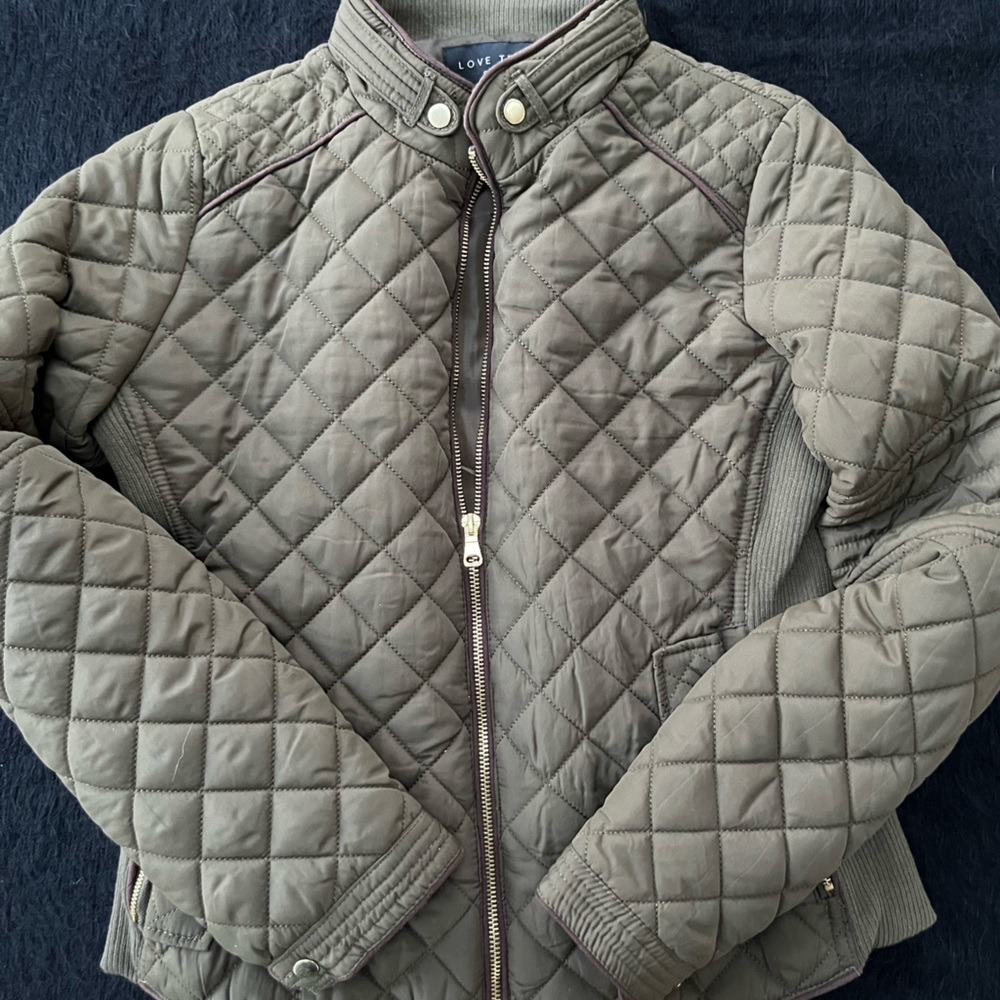 Love Tree Olive Quilted Puffer Jacket